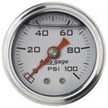 Auto Meter PRESSURE GAUGE, 0-100 PSI, SPORT-COMP, SILVER 2180
